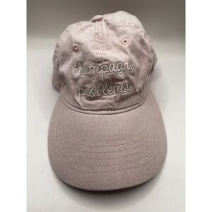 Express Women's Baseball Cap Hat Light Pink Champagne Problems Embroidered